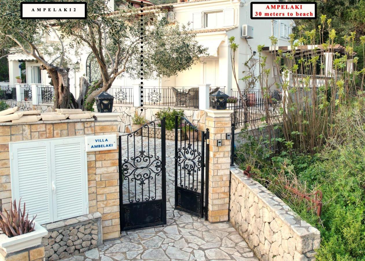 Villa Ampelaki "30 Meters To Beach" 팔레오카스트리차 외부 사진